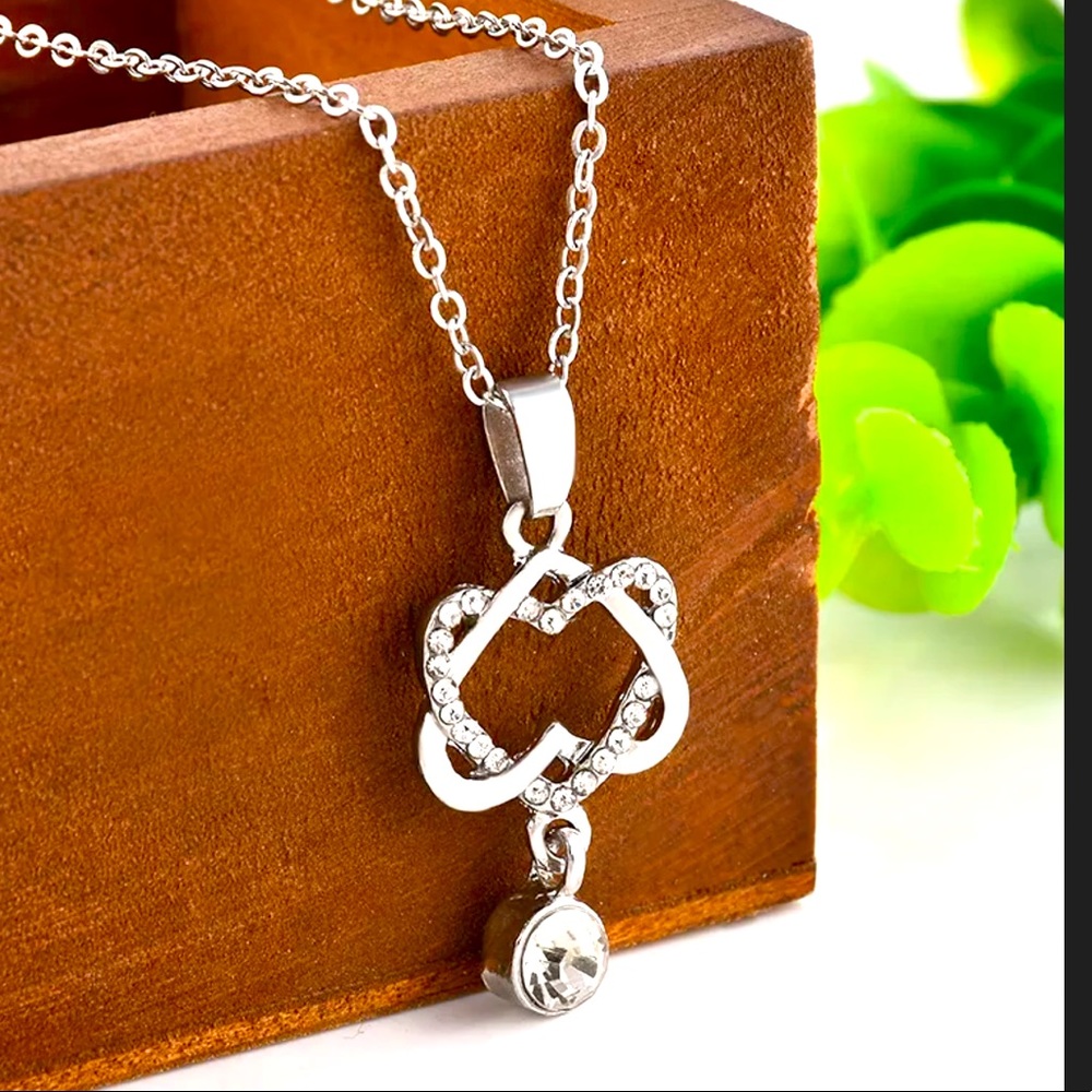 New 925 Silver Heart Pendant Necklace Chain